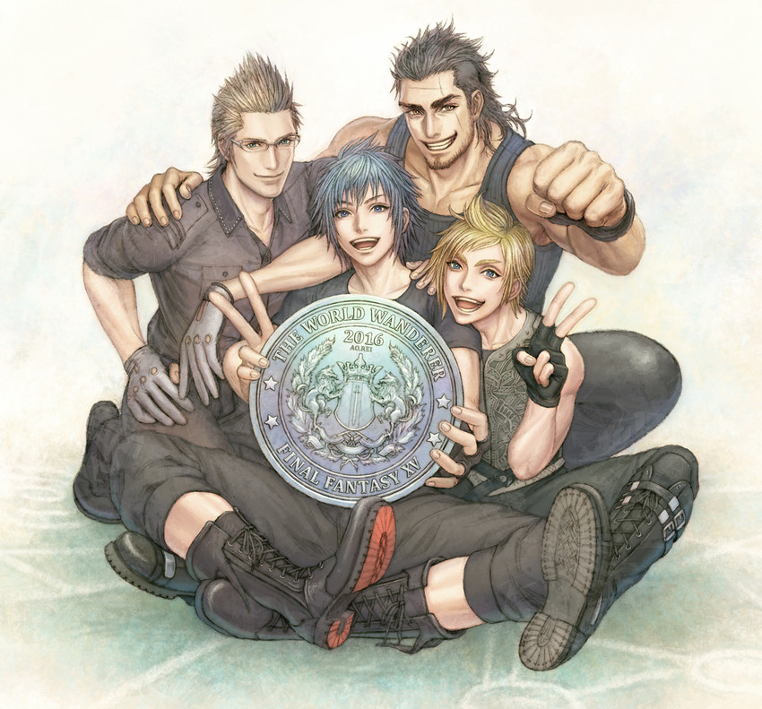 noctis lucis caelum, gladiolus amicitia, prompto argentum, and ignis scientia (final fantasy and 1 more) drawn by ao.rei