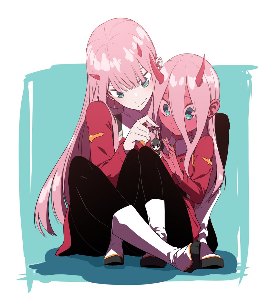 zero two and hiro (darling in the franxx) drawn by lsw_(dltjddnja)
