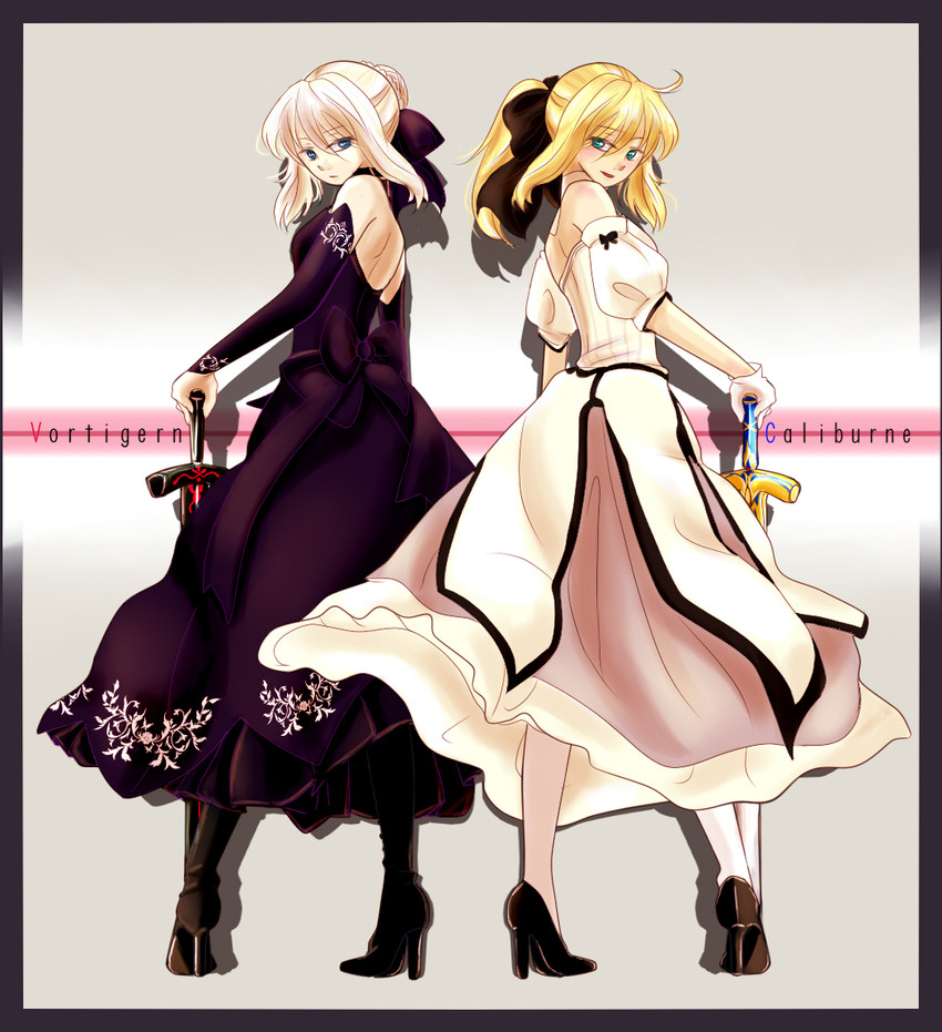 artoria pendragon, saber alter, and saber lily (fate and 1 more) drawn by figaro77100