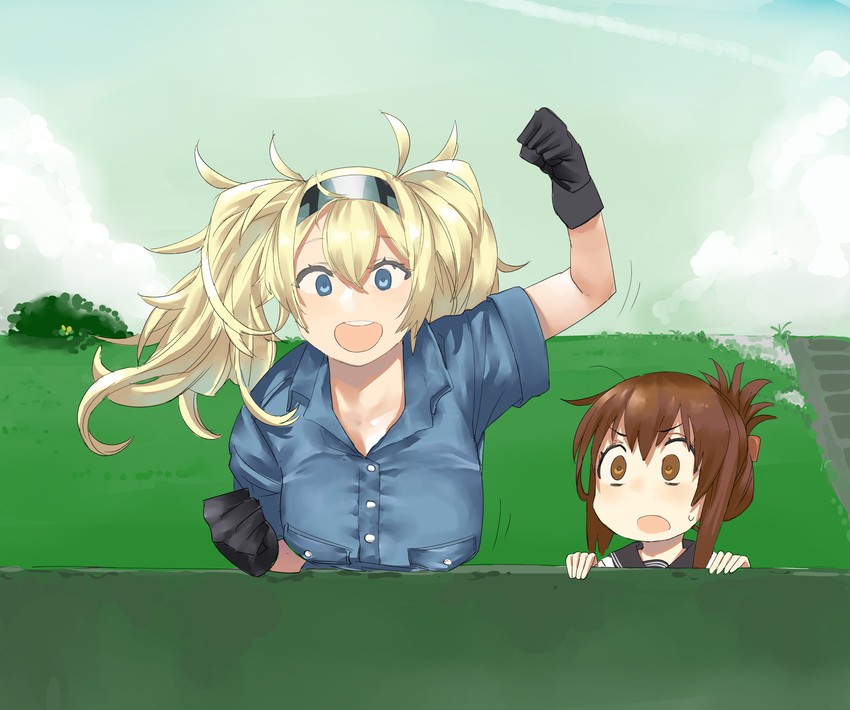 inazuma and gambier bay (kantai collection) drawn by aima_imoko