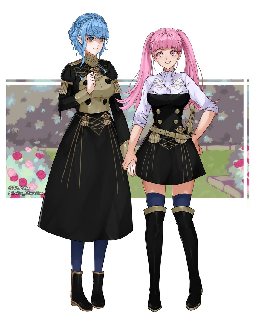 hilda valentine goneril and marianne von edmund (fire emblem and 1 more) drawn by leitz_acaroline and ritence