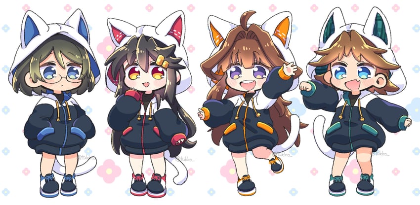 kongou, haruna, hiei, and kirishima (kantai collection) drawn by tsukko_(3ki2ne10)