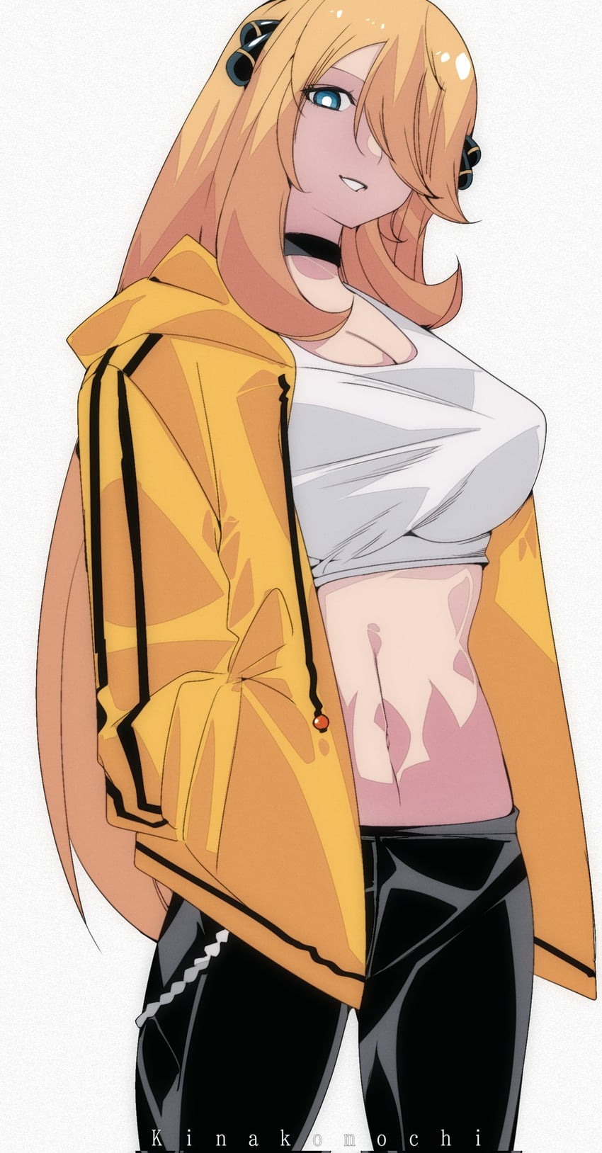 cynthia (pokemon and 1 more) drawn by kinakomochi_(user_vedc2333)
