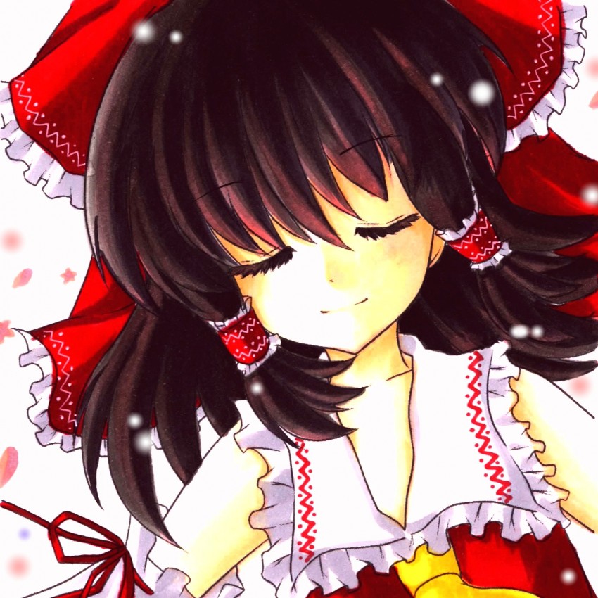 hakurei reimu (touhou) drawn by akatsuki_akira_(glass_no_tsuki)
