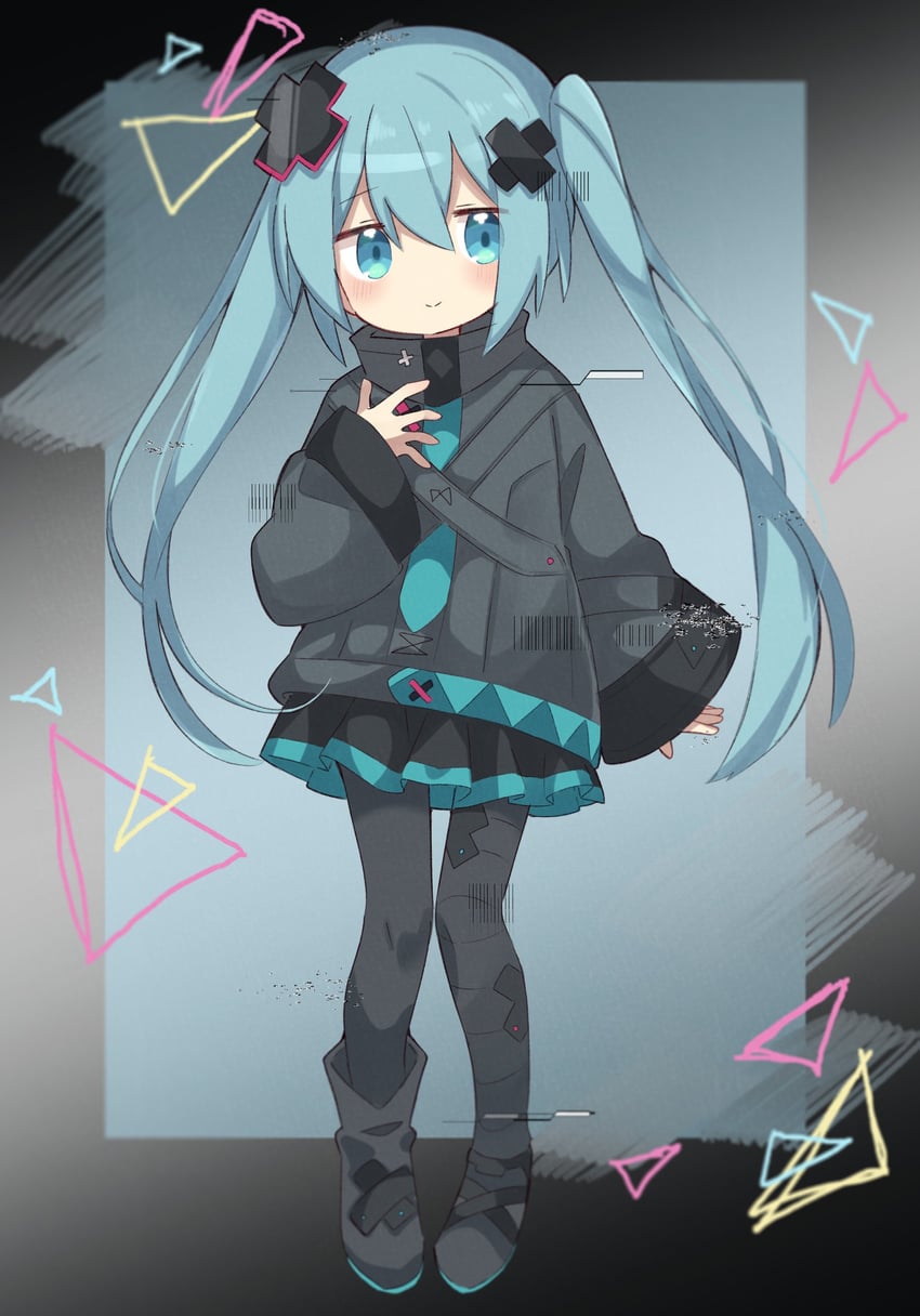 hatsune miku and batsu miku (vocaloid and 2 more) drawn by soru_(remonntteumai)