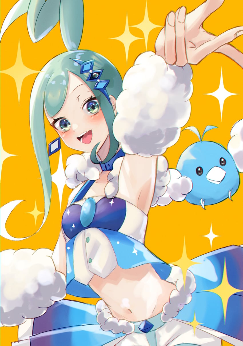 swablu and lisia (pokemon and 1 more) drawn by ssn_(sasa8u9r)