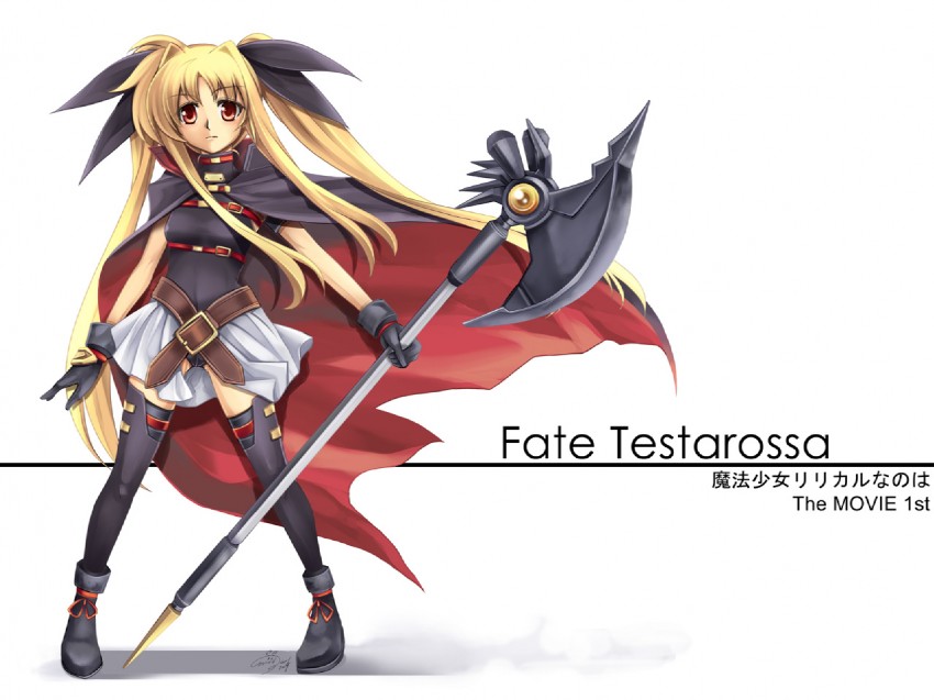 fate testarossa and bardiche (lyrical nanoha and 2 more) drawn by windart