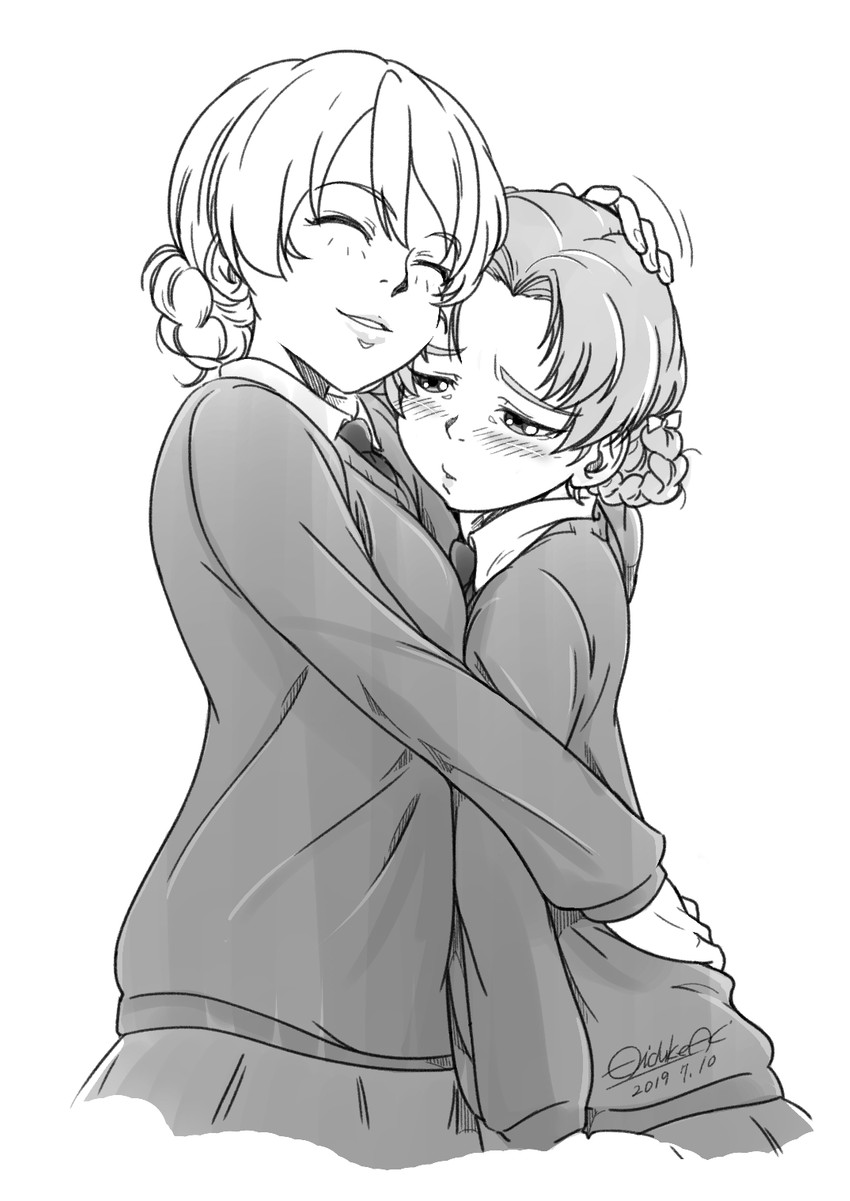 darjeeling and orange pekoe (girls und panzer) drawn by hizuekeaki