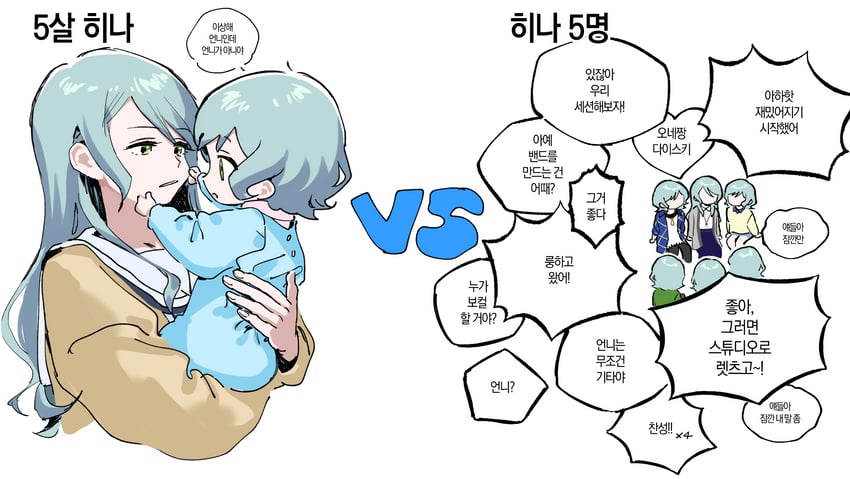 hikawa sayo and hikawa hina (bang dream!) drawn by zihacheol