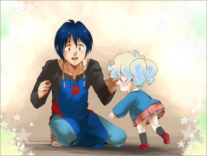 nia teppelin and simon (tengen toppa gurren lagann) drawn by yukimitsuki