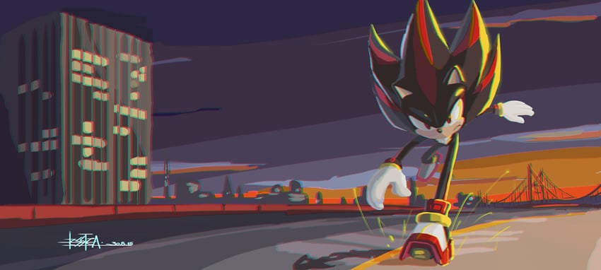 shadow the hedgehog (sonic and 1 more) drawn by lessteaw
