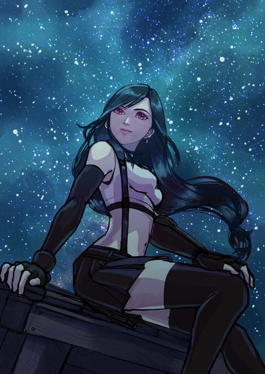 tifa lockhart (final fantasy and 2 more) drawn by ugla