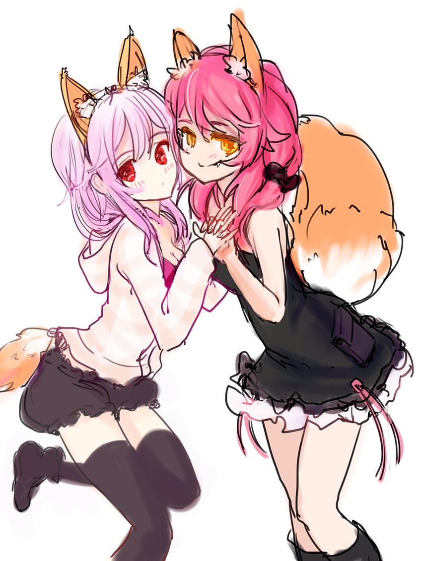 tamamo, tamamo no mae, and yuzuriha inori (fate and 2 more) drawn by ch2o