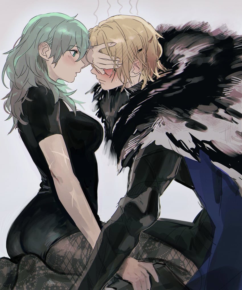 dimitri alexandre blaiddyd and female byleth (fire emblem and 1 more) drawn by neekosiah