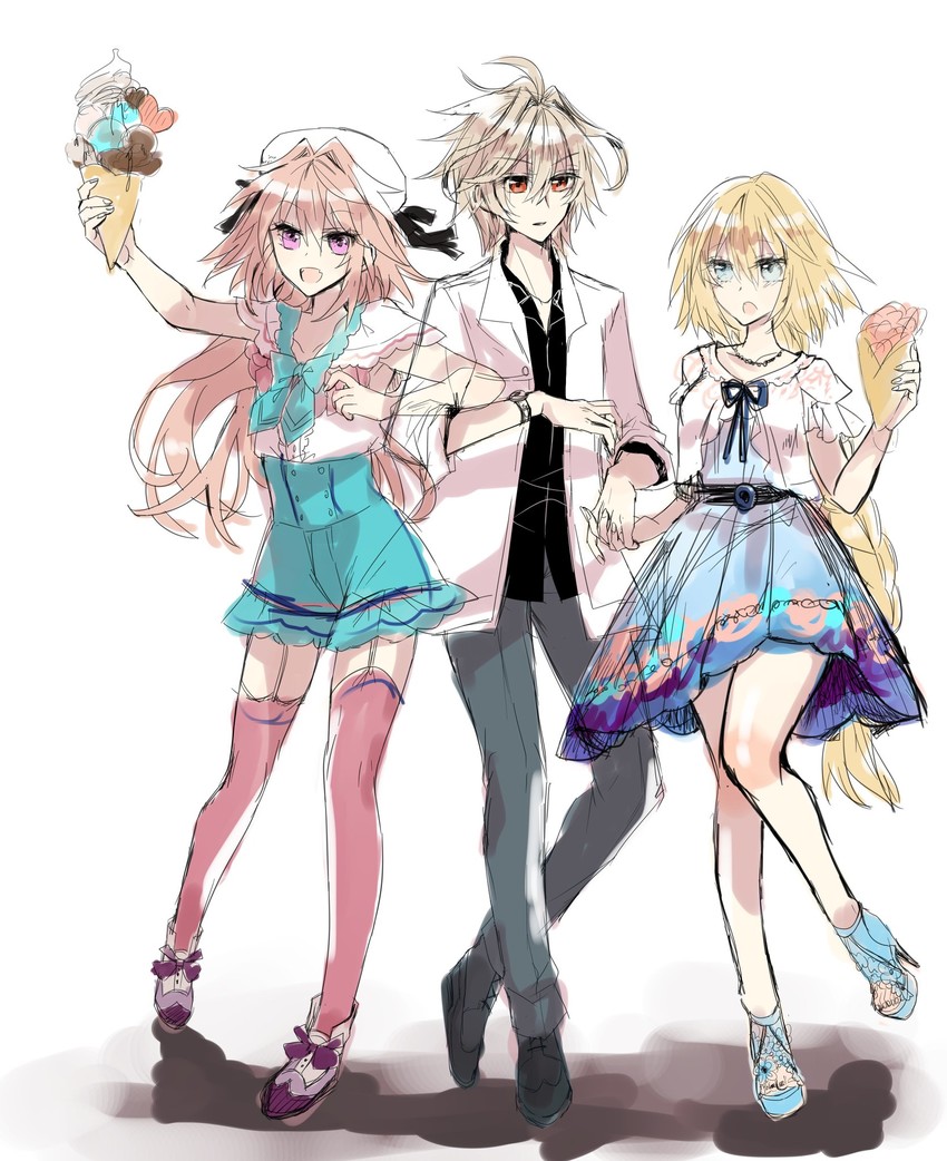 jeanne d'arc, astolfo, and sieg (fate and 1 more) drawn by rono_(7272usa)