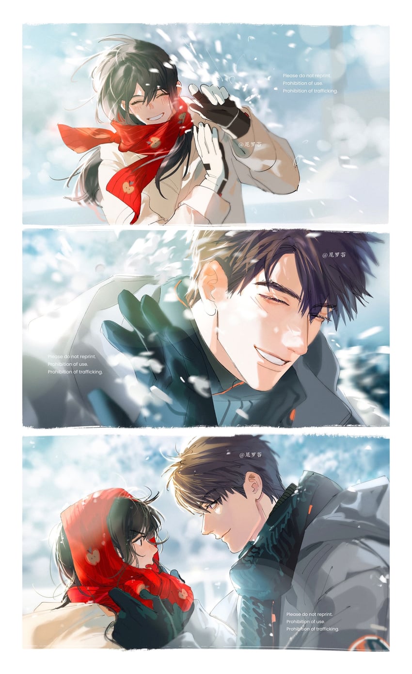 protagonist and caleb (love and deepspace) drawn by greenchou