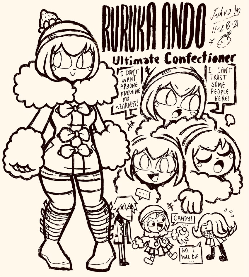 ando ruruka, kimura seiko, and izayoi sounosuke (danganronpa and 1 more) drawn by josh-s26