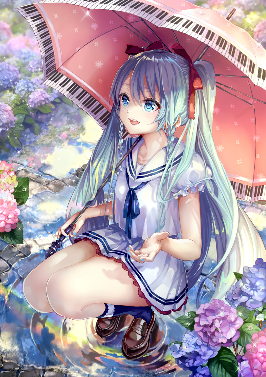 hatsune miku (vocaloid and 1 more) drawn by pisuke