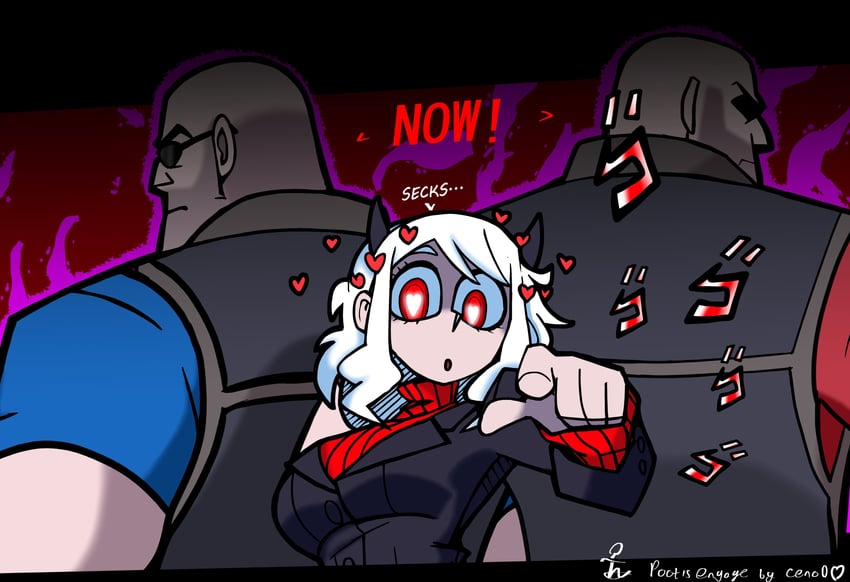 modeus, heavy, red heavy, and blu heavy (jojo no kimyou na bouken and 3 more) drawn by thieviusa