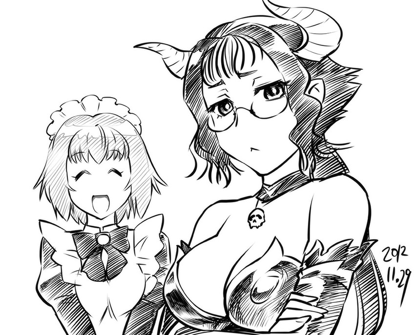 maid-chou and maid ane (maoyuu maou yuusha) drawn by ueyama_michirou