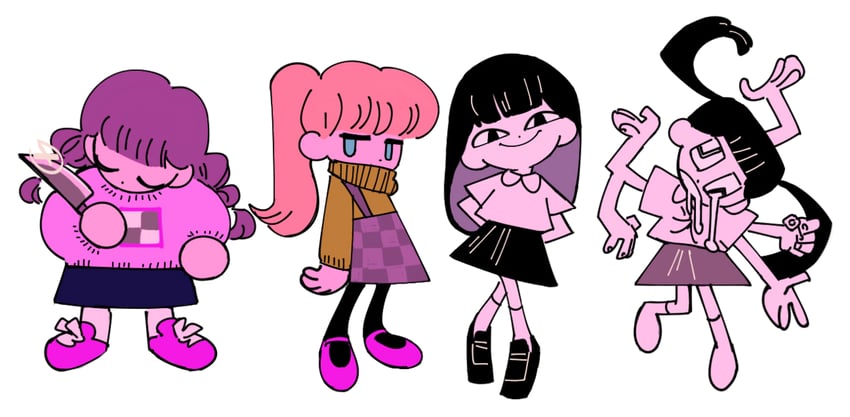 madotsuki, poniko, monoko, and monoe (yume nikki) drawn by wildcatfourteen