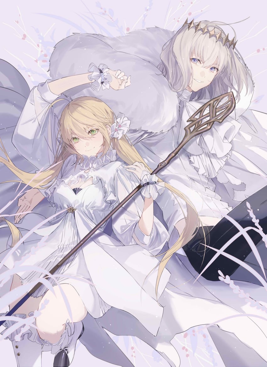 artoria pendragon, artoria caster, and oberon (fate and 1 more) drawn by bsq