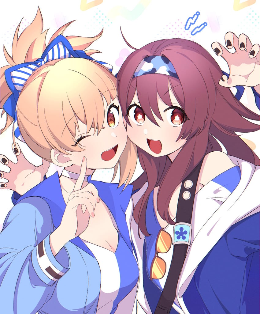 hu tao and yoimiya (genshin impact and 1 more) drawn by niboshi_(jnls_hkg)