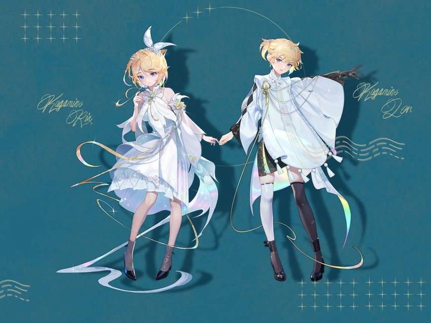 kagamine rin and kagamine len (vocaloid) drawn by jie_xiaoming