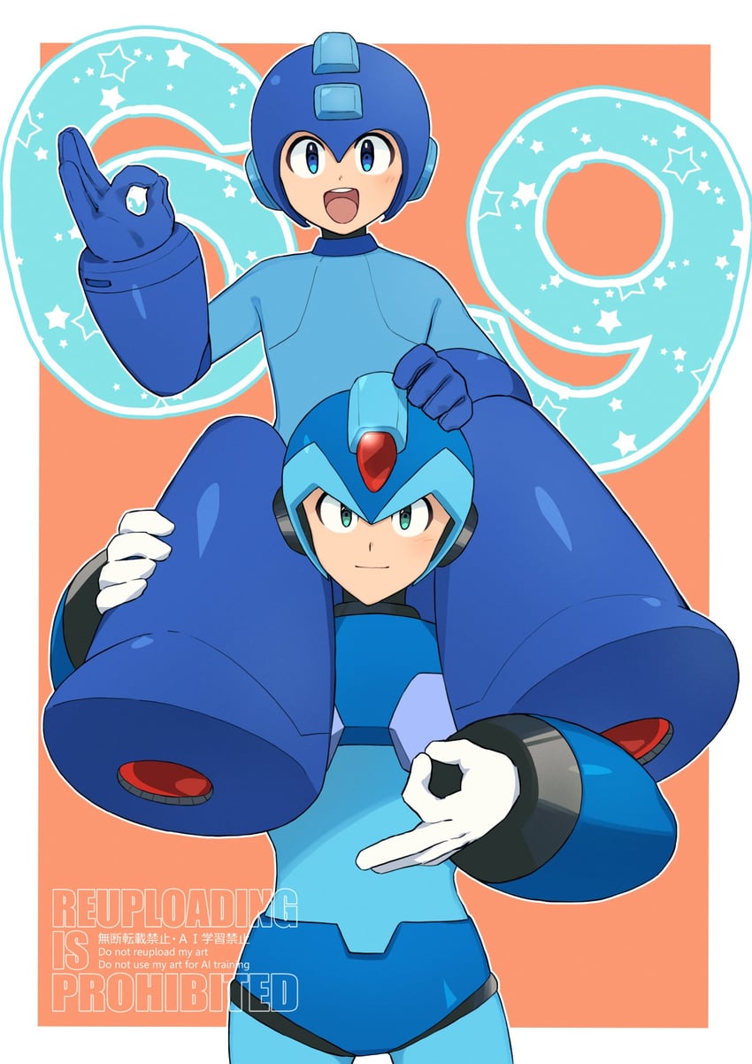 x and mega man (mega man and 1 more) drawn by tobitori