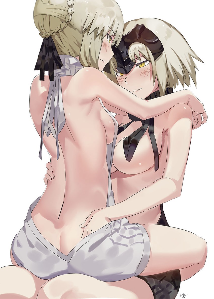 artoria pendragon, jeanne d'arc alter, and saber alter (fate and 1 more) drawn by club3