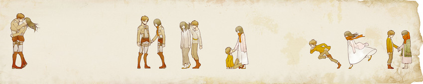 mikasa ackerman and eren yeager (shingeki no kyojin) drawn by anjii_(&g)