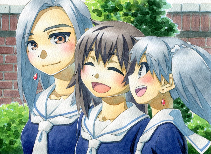 tama, kominato ruuko, and iona (wixoss and 1 more) drawn by kawachi_koorogi