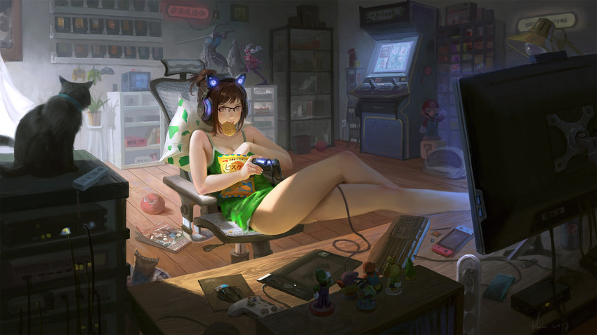 inkling player character, kirby, mario, inkling boy, luigi, and 7 more (original and 13 more) drawn by hanzheng_tang