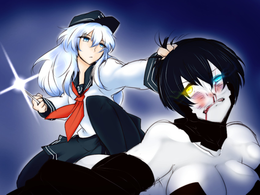 hibiki and ri-class heavy cruiser (kantai collection) drawn by dandara_(karakure)
