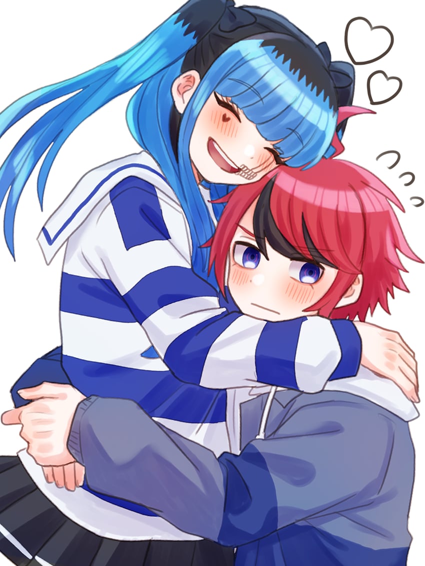sumino takumi and amemiya darumi (the hundred line -last defense academy-) drawn by momo_(momo_2muco)