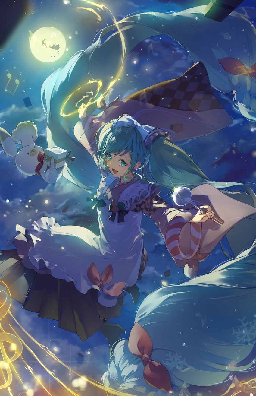 hatsune miku, yuki miku, and rabbit yukine (vocaloid) drawn by kamatoyu