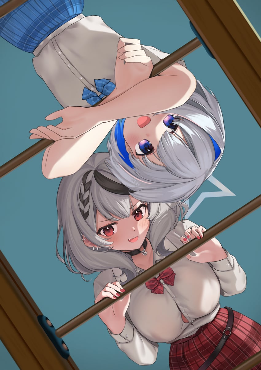 sakamata chloe and amane kanata (hololive) drawn by nanana_narang