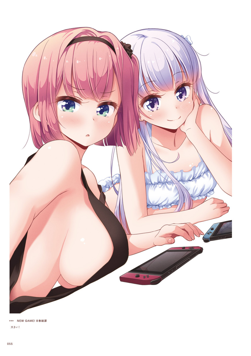 suzukaze aoba and mochizuki momiji (new game!) drawn by tokunou_shoutarou