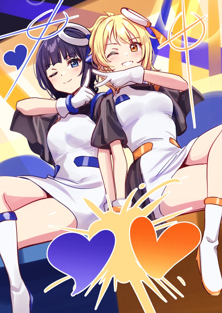 miyashita ai and asaka karin (love live! and 1 more) drawn by deadnooodles