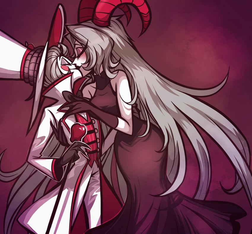 lucifer morningstar and lilith (hazbin hotel) drawn by hinsou_(midorinoakuma)