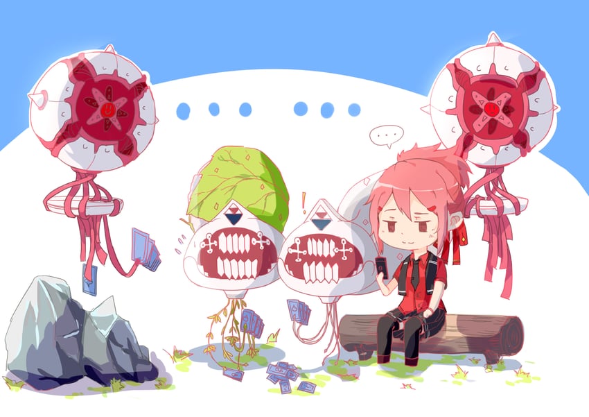 akamine yuuna (yuusha de aru and 2 more) drawn by xuu_shi_times