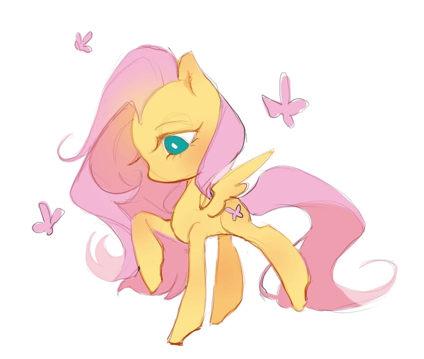 fluttershy (my little pony and 1 more) drawn by wikate