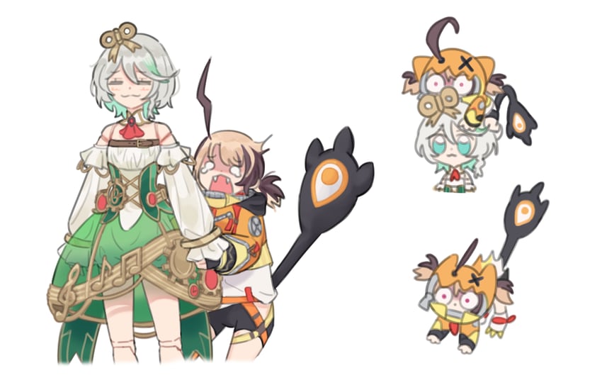 gigi murin and cecilia immergreen (hololive and 1 more) drawn by isarobn