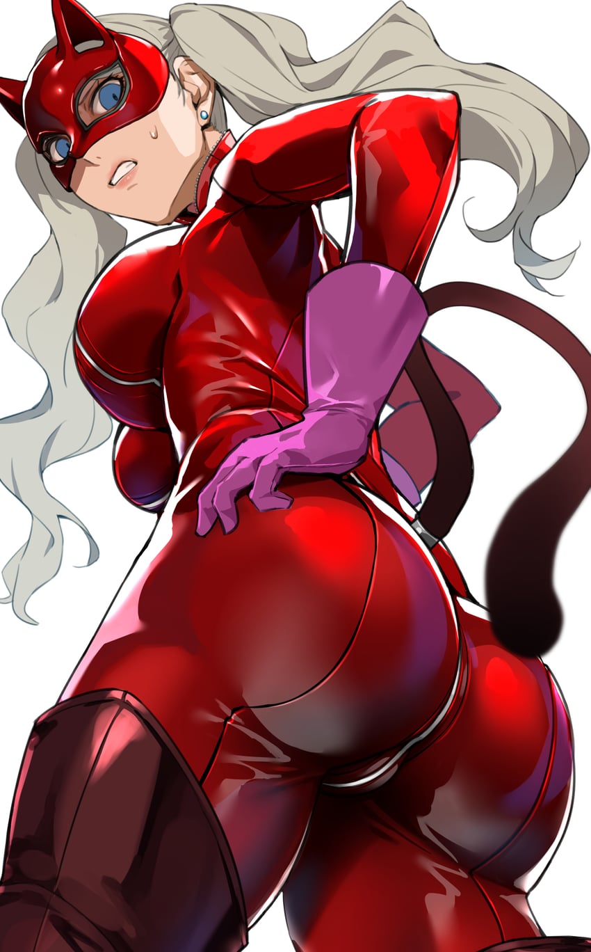 takamaki anne and panther (persona and 1 more) drawn by bakkanki