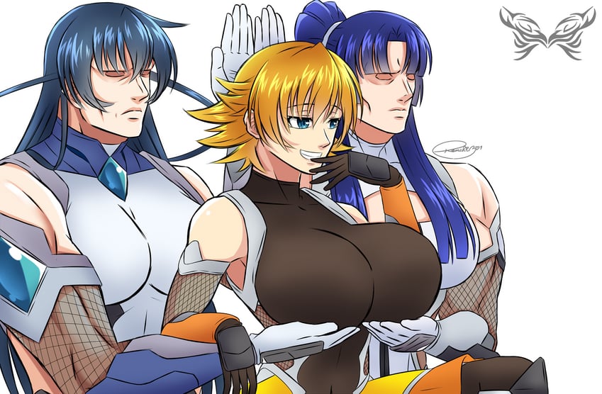 igawa asagi, igawa sakura, and yatsu murasaki (taimanin and 3 more) drawn by remchi301