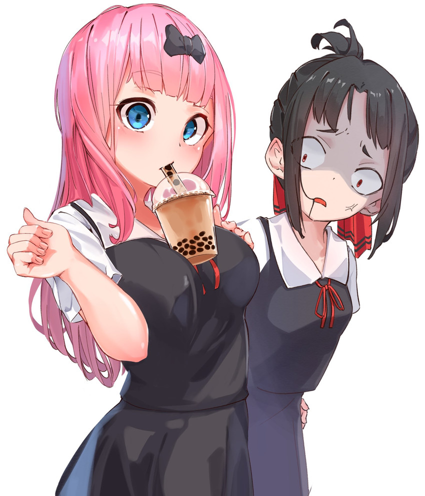 shinomiya kaguya and fujiwara chika (kaguya-sama wa kokurasetai ~tensai-tachi no renai zunousen~) drawn by re:ankh
