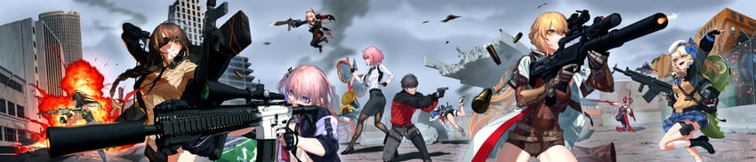 commander, m16a1, m4a1, m4 sopmod ii, st ar-15, and 9 more (girls' frontline and 1 more) drawn by skimun