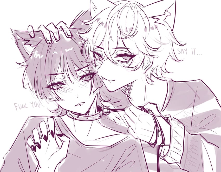 scaramouche and tartaglia (genshin impact) drawn by rushiien