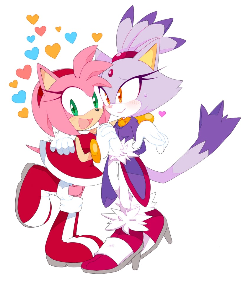 amy rose and blaze the cat (sonic) drawn by motobug
