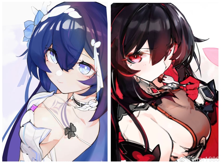 seele vollerei and seele (honkai and 1 more) drawn by error1980